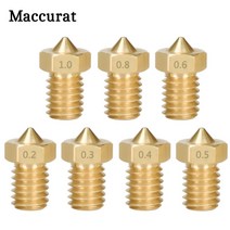 5pcs 3D 프린터 액세서리 V5 V6 M6 스레드 노즐 0.2 0.25 0.3 0.4 0.5 0.6 0.8 1.0mm 1.75mm 3.0mm 필라넷 풀 메탈 E3D, [03] 1.75MM  0.4MM