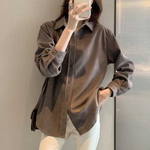 코디 겨울 예쁜 가을 루즈핏 베이직 여자 셔츠 골지