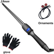 뿌리볼륨 봉고데기 9mm 물결 남성 티타늄 미용실 아이롱기 LCD curlers 원추형 컬링 아이언 단일 튜브 세라, 19mm