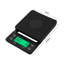 계량 전자 저울 주방 정밀 커피 이유식 베이킹 타이머가있는 3kg0.1g 5kg0.1g 드립 휴대용 디지털 고 lcd, 3kg 0.1g
