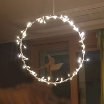 이케아 스트롤라 LED 펜던트등 베터리식 원형 아름다운 창문 도어 장식 줄조명