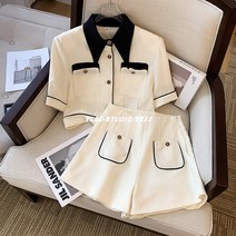 명품 수입 의류 st 투피스 세트 여성 코디 여름 반팔 2023 커스터마이제이션~Xi