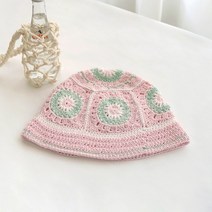 [울클럽]hrcDIY 어썸 모티브 버킷햇 뉴진스모자 (애니코튼실) 코바늘 여름 모자 뜨개, 04파스텔핑크2볼＋28파스텔민트＋01 화이트