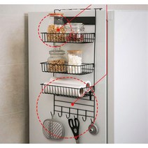 문걸이수납 문에거는 문선반 도어 후크 가방걸이 선반 수납장 블랙cv721, 2단, 블랙