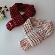 샤샤친구팩토리 코바늘 손뜨개 미니 쁘띠 너음 목도리 뜨기 DIY, 베이지