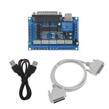 CNC 컨트롤러 모션 제어 MACH3 인터페이스 보드 CNC 5 축 광 커플러 어댑터 포함 Nema17 스테퍼 모터 드라, 02 DB25 Calbe