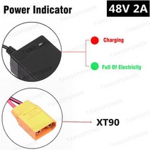 오토바이배터리충전 TANGSPOWER 48V 2A 전기 자전거 납산 배터리 충전기 576V 전자 스쿠터 오토바이, XT90+EU