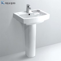 [네모욕실]계림긴다리세면대L-206FD(A103)자동폽업+트랩포함, 벽배수용P트랩