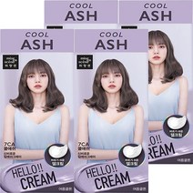 미쟝센 [헬로크림X블랙핑크] 헬로크림 7CA 쿨애쉬 (여름쿨톤) 젤크림제형 헤어컬러, 4개, 쿨톤애쉬