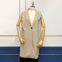 단정 린넨 롱 베스트 조끼