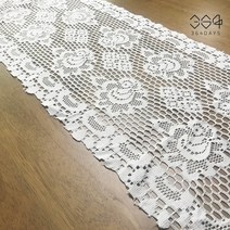 364days 로맨틱 플라워 긴 테이블보 러너 화이트 레이스 매트 식탁 러너 깔개 6종, 06. 아네모네정원 긴 테이블보(개별포장) 1개