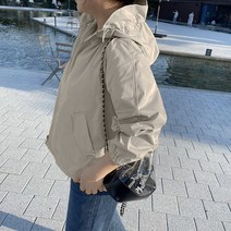 [비비애르] 스트링 프릴 후드 주름 언발 야상 점퍼 간절기 가을 미우 여자야상점퍼 바람막이