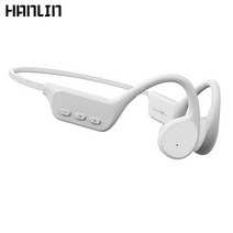 HANLIN 서라운드 골전도 블루투스5.3 무선 이어폰 IPX8 완벽 방수 스포츠 수영 전용 헤드셋 +32GB 메모리 내장, 흰색