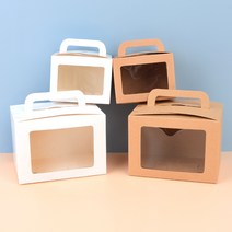 DIY 투명 사각 손잡이 선물 포장 상자 예쁜선물상자 기프트상자, 1개, 소 - 화이트