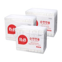 B&B 비앤비 순면 면봉 200개입 (사각) x 3개, 200개