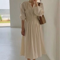 [바보사랑] 겟잇미 루즈핏 허리밴딩 셔링 레이온 롱원피스