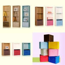 대주기획 2단책장 3단책장 4단책장 중 1개와 부직포수납함 1개 세트로 발송 총51종류중에 선택하세요 DIY 소비자조립제품, 4단책장핑크색1개와 부직포핑크색1개