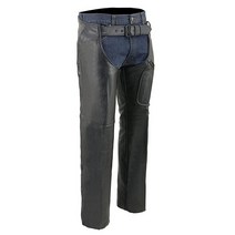 밀워키 Leather LKM5780 남성용 블랙 프리미엄 가죽 3 포켓 챕스 허벅지 패치 - XS, X-Small