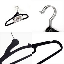 ★LUCKY♡ 검정 논슬립벨벳옷걸이 (3개) 플라스틱옷걸이 벨벳옷걸이 자켓옷걸이