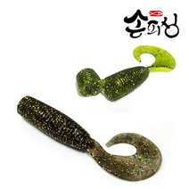 손피싱 댕댕이웜 50개입/광어 다운샷 우럭 쏘가리 광어웜 채비 낚시, 블루길 CA35