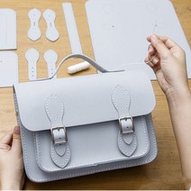 DIY 핸드메이드 가죽가방 만들기 가죽공예 키트 도안 원단 부자재, 옐로우