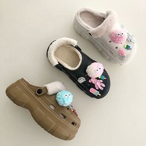 여성용 키높이 캐릭터 방울털슬리퍼 샌들