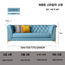 옷가게쇼파 호텔 미용실 거실 2인 3인 쇼파 의자 벨벳 럭셔리 심플 고급 소파 가죽 인조, 2인 153cm, 블루