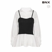BNX 여성 뷔스티에 레이어드 캉캉 블라우스