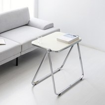 마켓비 RUDAN 투명 접이식 테이블 책상 이동식 폴딩 노트북 데스크 간이 식탁, 아이보리