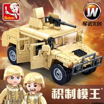 어린이 선물 호환 레고 SLUBAN WW2 군사 험비 지프 H1 육군 친구 자동차 금형 킹 빌딩 벽돌 클래식 Moc 블, 01 Without Box