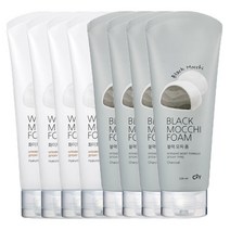 C2Y 대용량 모찌 휩 폼클렌저 220ml X 2개 (건성/지성 선택가능), 4개, 화이트+블랙