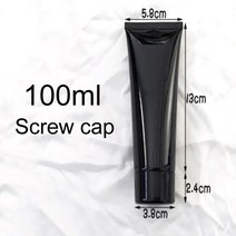 로션용기 화장품용기 플라스틱용기10ml 200g 검정색 빈 화장품 스퀴즈 병 리필용 메이크업 로션 크림 용기, 08 100ml