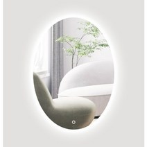 3색 LED 간접조명 욕실 화장대 미용실 거울 타원형, 01.일반거울(조명없음)
