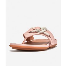 FITFLOP 그레이시 여성 레더 버클 쪼리 라이트 핑크 GRACIE RUBBER-CHAIN LEATHER TOE-POST SANDALS YE