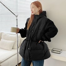 덕다운 포켓 후드 패딩 조끼