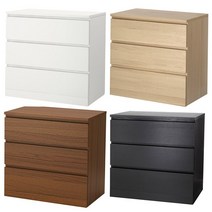 이케아 MALM 말름 3칸 서랍장 화이트/옷장/수납장/3단서랍/침실가구/인테리어, 블랙브라운_303.546.22