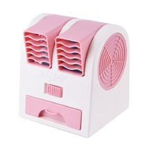 캠핑에어컨 미니 수냉식 무시동 이동형 USB 미니 에어컨 휴대용 개인 냉각 팬 이중 공기 출구 여름 데스크, 03 pink