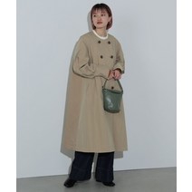 BEAMS HEART 뒷태환 노카라 롱코트 - 베이지 1083806