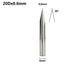 밀링공구 xcan cnc 조각 비트 6mm 생크 15202530도 v 모양 엔드 밀 2, 20Dx0.6mm