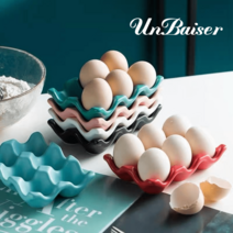 UNBAISER 1+1 에그홀더 계란 달걀 트레이 받침 세라믹 6구 K1202NJ592, 01.다크그린+05.레드