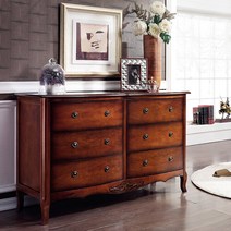 [KT알파쇼핑]수입 프렌치 엔틱가구 원목 체르니 와이드양서랍장