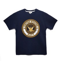 그롭스 U.S. NAVY LOGO 반팔 티셔츠(네이비) 반팔티 M~L 밀리터리 캐주얼 반팔 티셔츠 아이콘