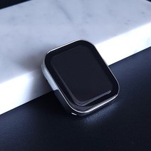 애플워치 8 7 SE 플랫 풀커버 케이스 정품 호환 40 44 41 45 강화유리, 실버, 44MM