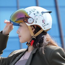 경량 오토바이 헬멧 스쿠터 소두핏 오픈페이스 모자, 화이트