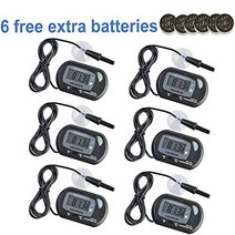 Aquaneat Aquarium Digital Thermometer Fish Tank Water Terrarium Reptile Free Extra Batteries (6 Pack, 1, 기타