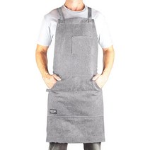 Hudson Durable Goods 주방 BBQ 그릴용 전문가 등급 셰프 앞치마 블랙, Grey Denim