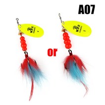 W.P.E 코모도 스피너 루어 15g/22g 1 개 하드 베이트 스푼 깃털 트레블 후크, 15g, 07 A07