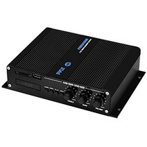 Pyle 4채널 해양 증폭기 - 소형 전력 400와트 RMS 4 OHM 전체 범위 스테레오 및 방수 - LCD 디지털 화면이 있는 무선 Bluetooth 수신기 오디오 스피커 - PFMRA440BB