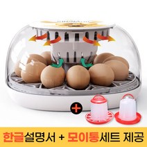 병아리 부화기 12란 자동 스마트 미니 인큐베이터 가정용 전란 계란 알 달걀, 부화기+모이통 세트