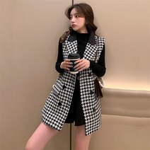 여성 빅사이즈 정장조끼 모직 조끼 슬림핏 코트
